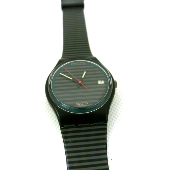 NOS Swatch Watch GREY LINE GB411 1989 Collectible Vintage Swiss Made Quartz Rare - Picture 3 of 6